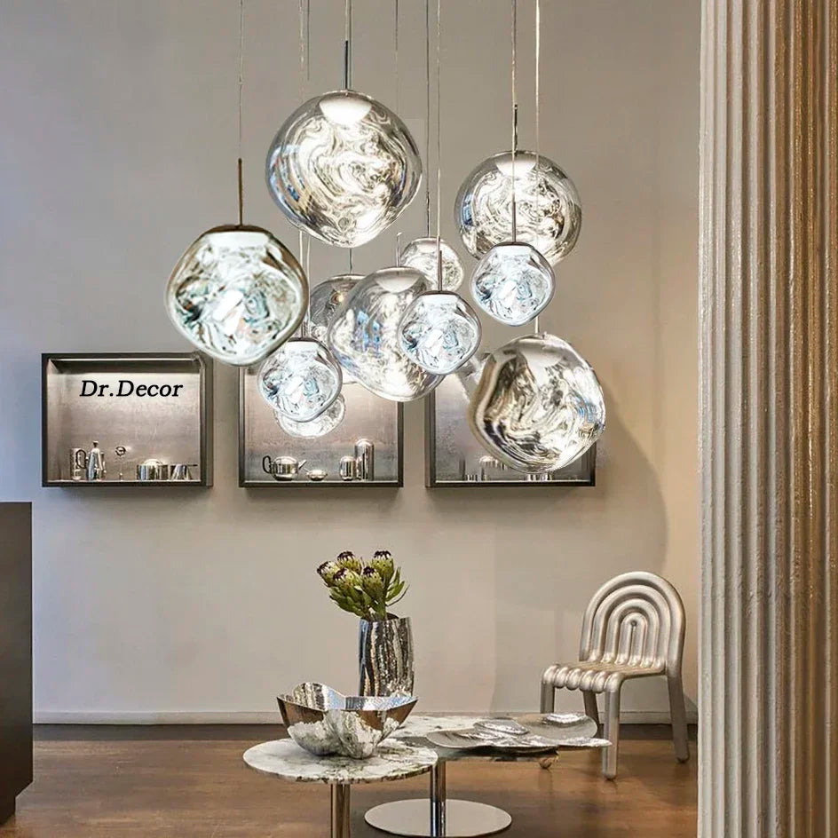 Glass Pendant Light | Scandinavian Modern Design | Clear Glass