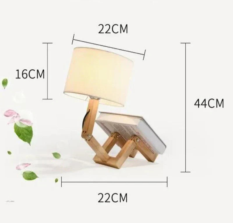 Wooden Table Lamp with Book Holder – Modern Design for Your Home