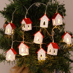 LED Christmas Houses Made of Wood with Festive Lighting