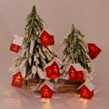 LED Christmas Houses Made of Wood with Festive Lighting