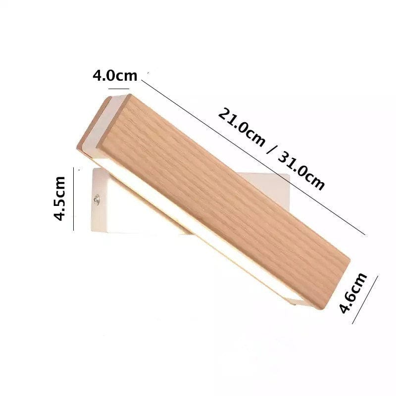 Nordic swivel LED wall light | Minimalist wood design