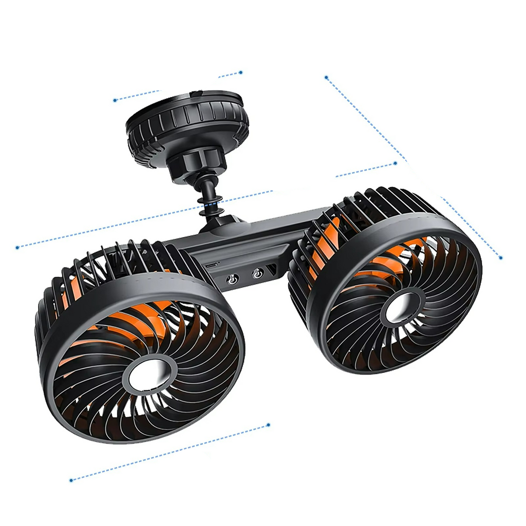 Car Fan with Two Heads