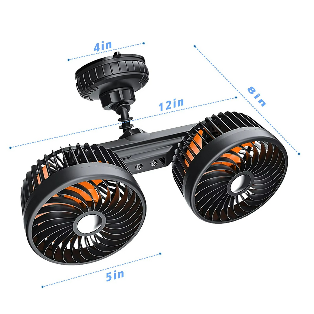 AeroBreeze Car Fan | Wireless fan with 4000 mAh battery and 3 fan speeds