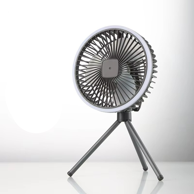 Portable Wireless Camping Fan with LED Lamp and USB Charging