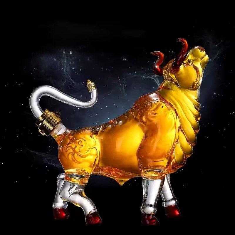 Artistic Bull Glass Decanter
