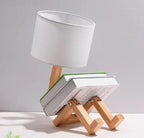Wooden Table Lamp with Book Holder – Modern Design for Your Home