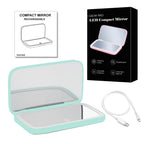 Mini LED 10x Magnification Cosmetic Mirror with Various Light Settings, USB Rechargeable