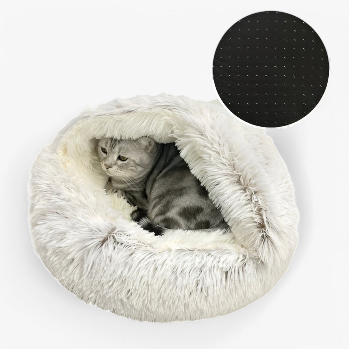 Soft Winter Pet Bed with Washable Cover and Non-Slip Base