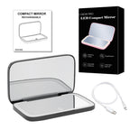 Mini LED 10x Magnification Cosmetic Mirror with Various Light Settings, USB Rechargeable