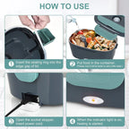 WarmMee Electric Lunchbox – 1.5L Portable Food Warmer for Car & Home