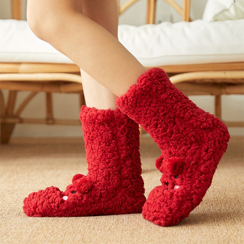 Warm, fluffy bear socks