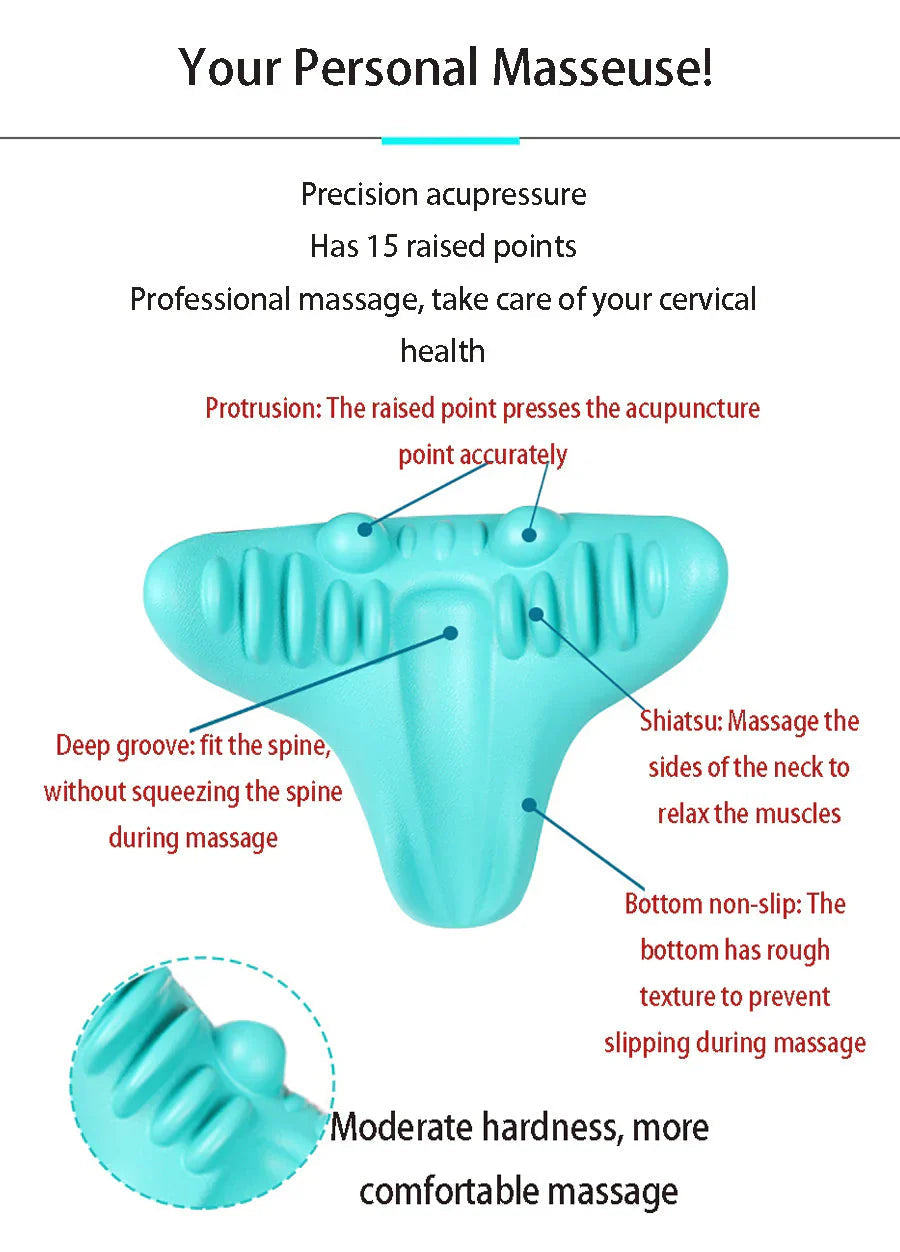 Neck and Shoulder Stretch – Cervical Traction Pillow for Spinal Alignment and Massage