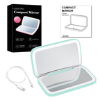 Mini LED 10x Magnification Cosmetic Mirror with Various Light Settings, USB Rechargeable