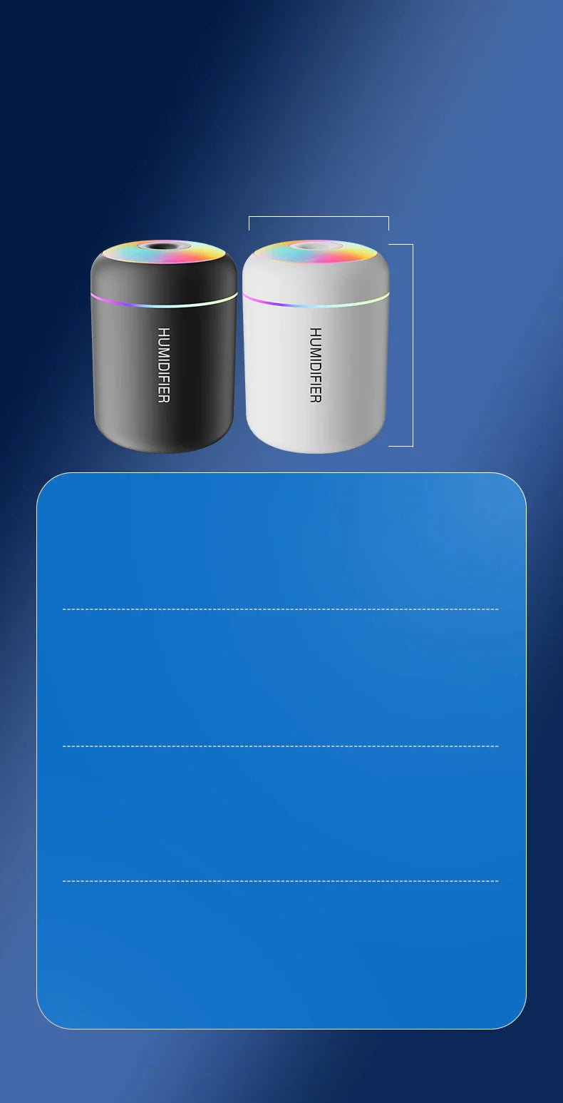 MINI AIR HUMIDIFIER WITH AROMATHERAPY - USB POWERED - PERFECT FOR CAR AND BEDROOM