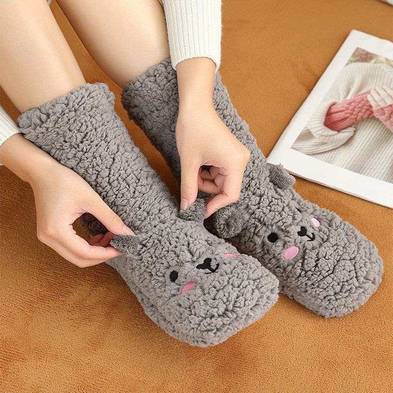 Warm, fluffy bear socks