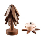 Decorative Wooden Coasters and Trivets - Heat-Resistant Table Mats (4PCS)