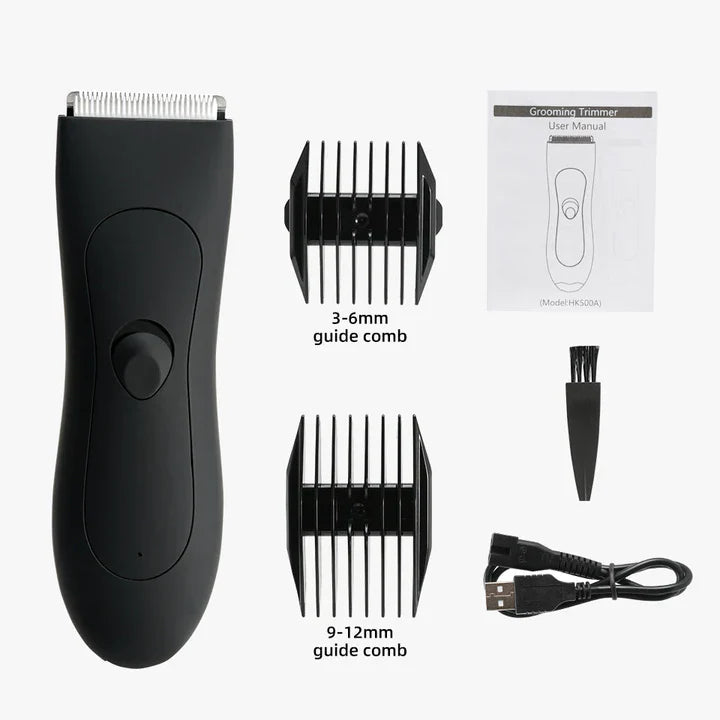 Men's body hair trimmer and women's razor with bikini attachment