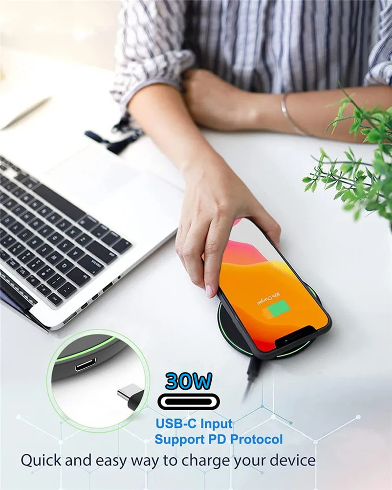 30W WIRELESS FAST CHARGER FOR IPHONE & OTHER DEVICES | INDUCTION CHARGER