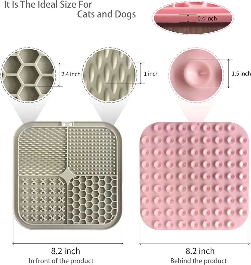 2pcs Dog Lick Mat with Suction Cups – Slow Feeder and Anxiety Relief