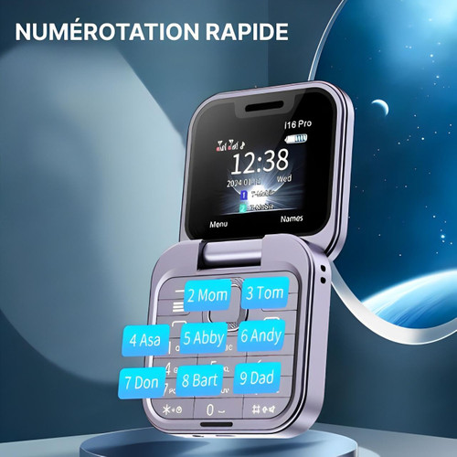 Foldable Dual-SIM Phone with 1.77-Inch HD Screen and TF Card Slot