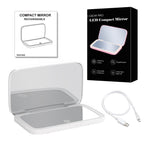 Mini LED 10x Magnification Cosmetic Mirror with Various Light Settings, USB Rechargeable