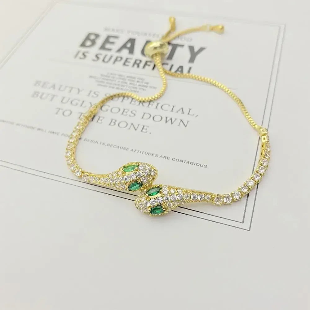 Zircon Stone Adjustable Snake Bracelet