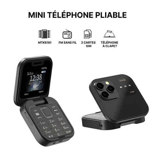 Foldable Dual-SIM Phone with 1.77-Inch HD Screen and TF Card Slot