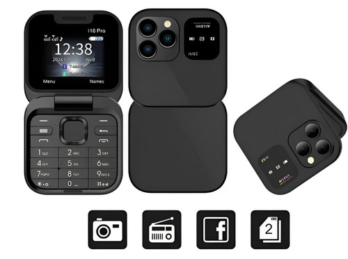 Foldable Dual-SIM Phone with 1.77-Inch HD Screen and TF Card Slot