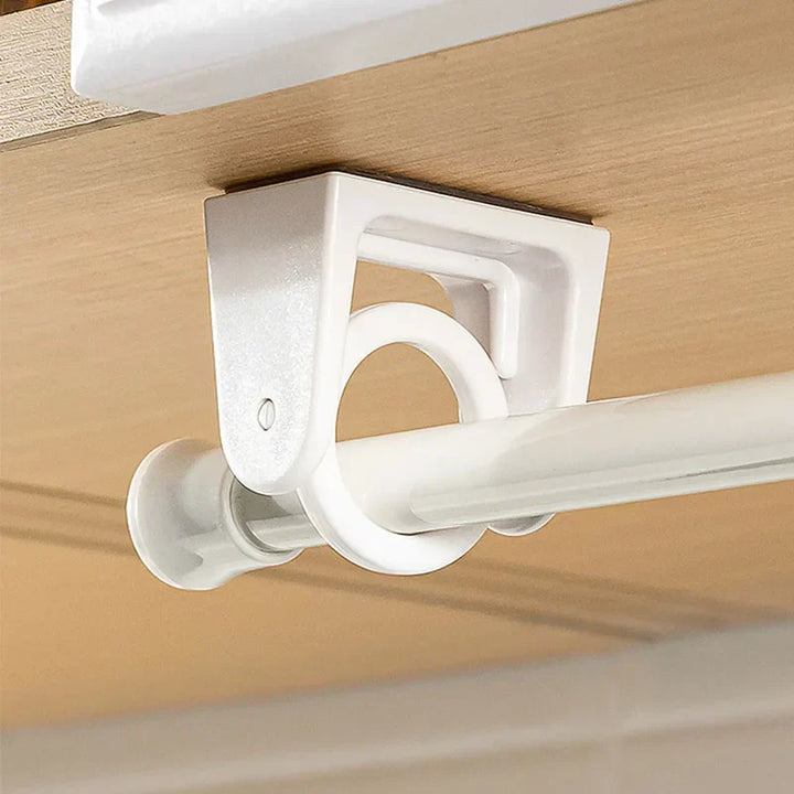 Compact swivel hanging shelf with 8 hooks