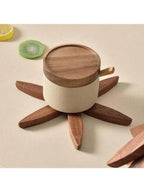 Decorative Wooden Coasters and Trivets - Heat-Resistant Table Mats (4PCS)