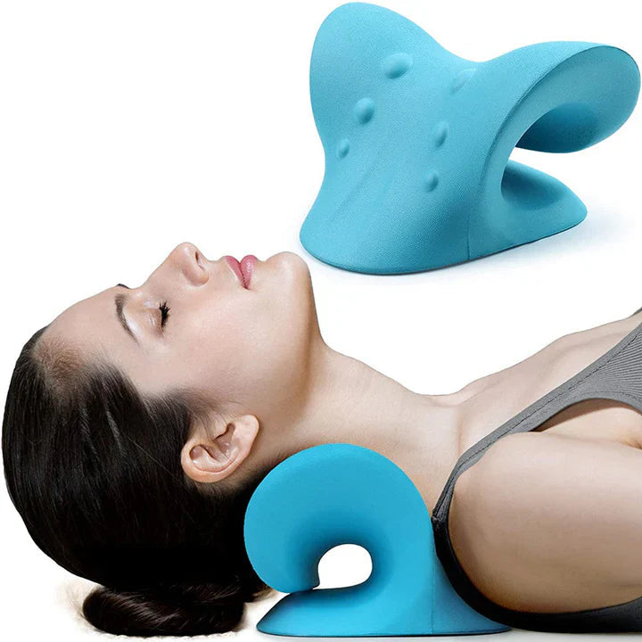 Neck and Shoulder Stretch – Cervical Traction Pillow for Spinal Alignment and Massage