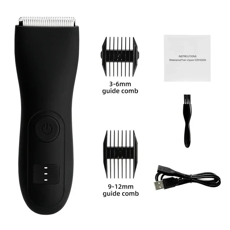 Men's body hair trimmer and women's razor with bikini attachment