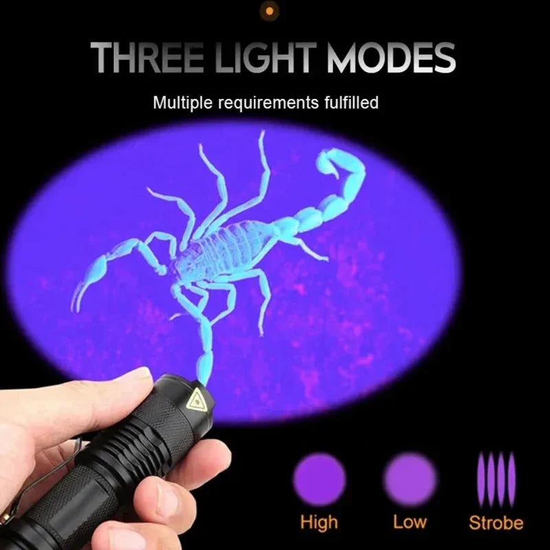 LED UV FLASHLIGHT - ULTRAVIOLET INSPECTION LAMP FOR PET URINE STAINS AND STAIN DETECTION