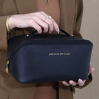 Travel-friendly Makeup Organizer with Zipper – Elegant Cosmetic Bag