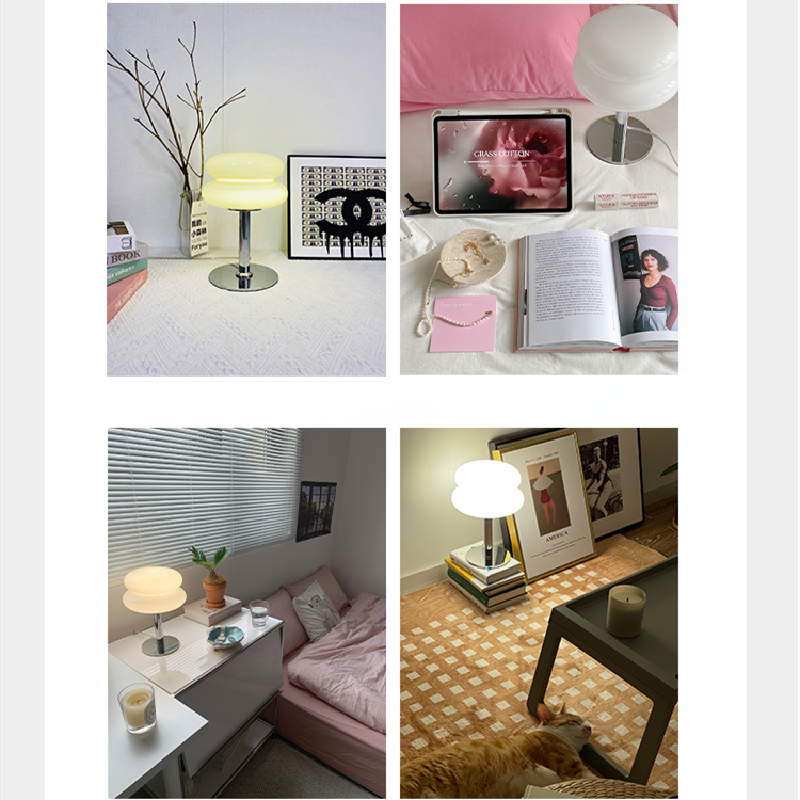 DESIGNER GLASS TABLE LAMP - AMBIENT LED LAMP FOR BEDROOM AND STUDY