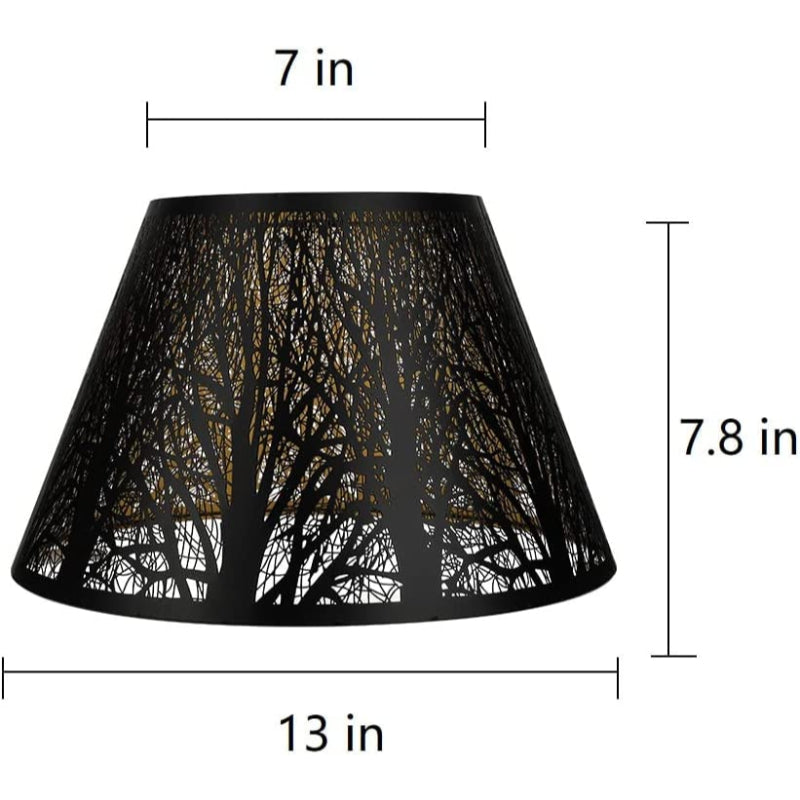 Medium lampshade, barrel fabric lampshade for table lamp and floor lamp, 7x13x7.8 inches, natural ventilated linen, handmade, spider (white)