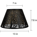 Medium lampshade, barrel fabric lampshade for table lamp and floor lamp, 7x13x7.8 inches, natural ventilated linen, handmade, spider (white)