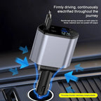 Foldable Car Charger with USB-C and USB-A – 120W Fast Charging