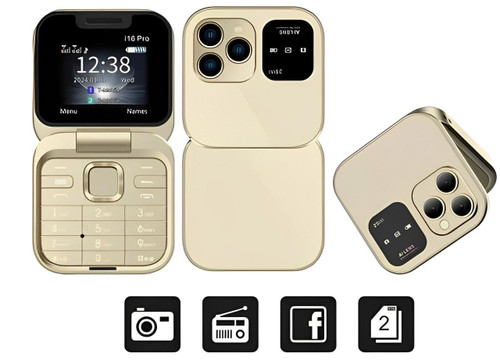 Foldable Dual-SIM Phone with 1.77-Inch HD Screen and TF Card Slot