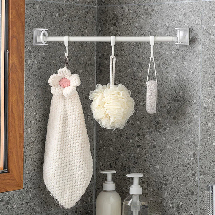 Compact swivel hanging shelf with 8 hooks