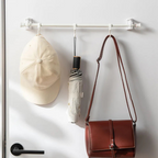 Compact swivel hanging shelf with 8 hooks