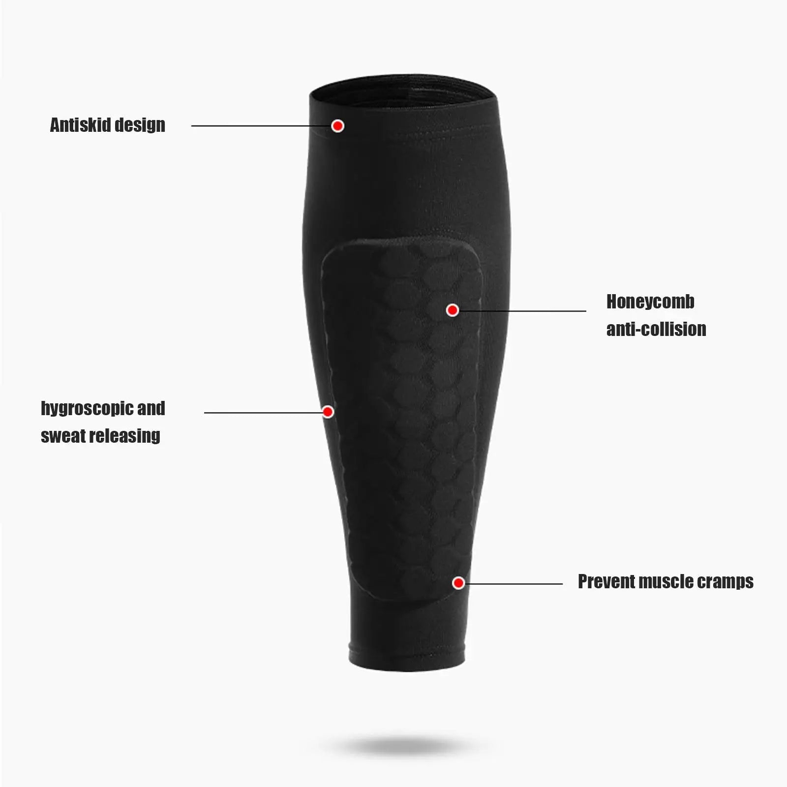 Shin guards with shock-absorbing honeycomb structure - Football protection
