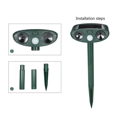 Solar Powered Ultrasonic Deer Repeller, Pack Of 4