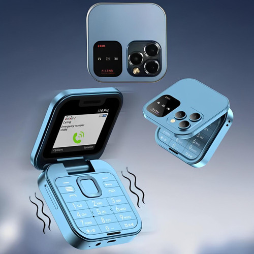 Foldable Dual-SIM Phone with 1.77-Inch HD Screen and TF Card Slot