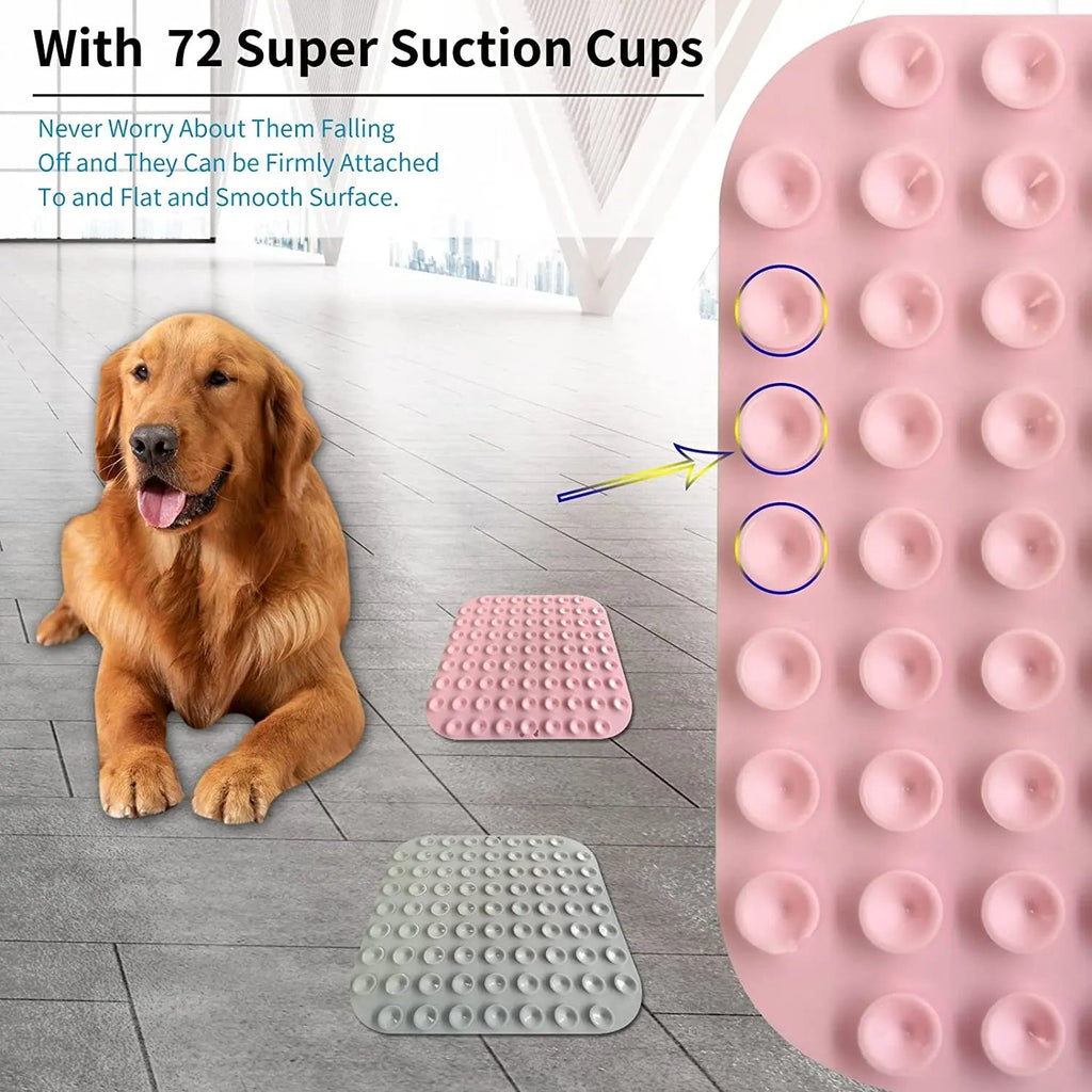 2pcs Dog Lick Mat with Suction Cups – Slow Feeder and Anxiety Relief