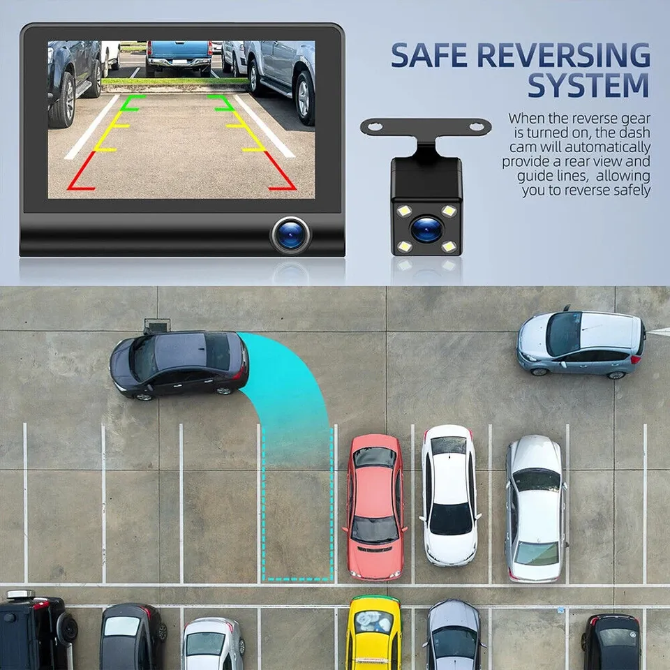 4" Touch Screen Front and Rear Dash Cam