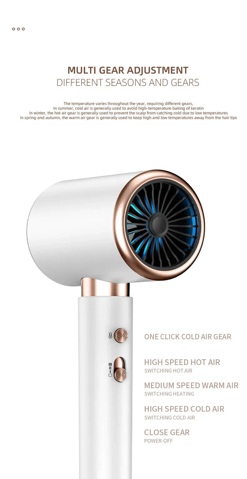 High-performance hair dryer 2400W with cold and warm air function - Ion technology