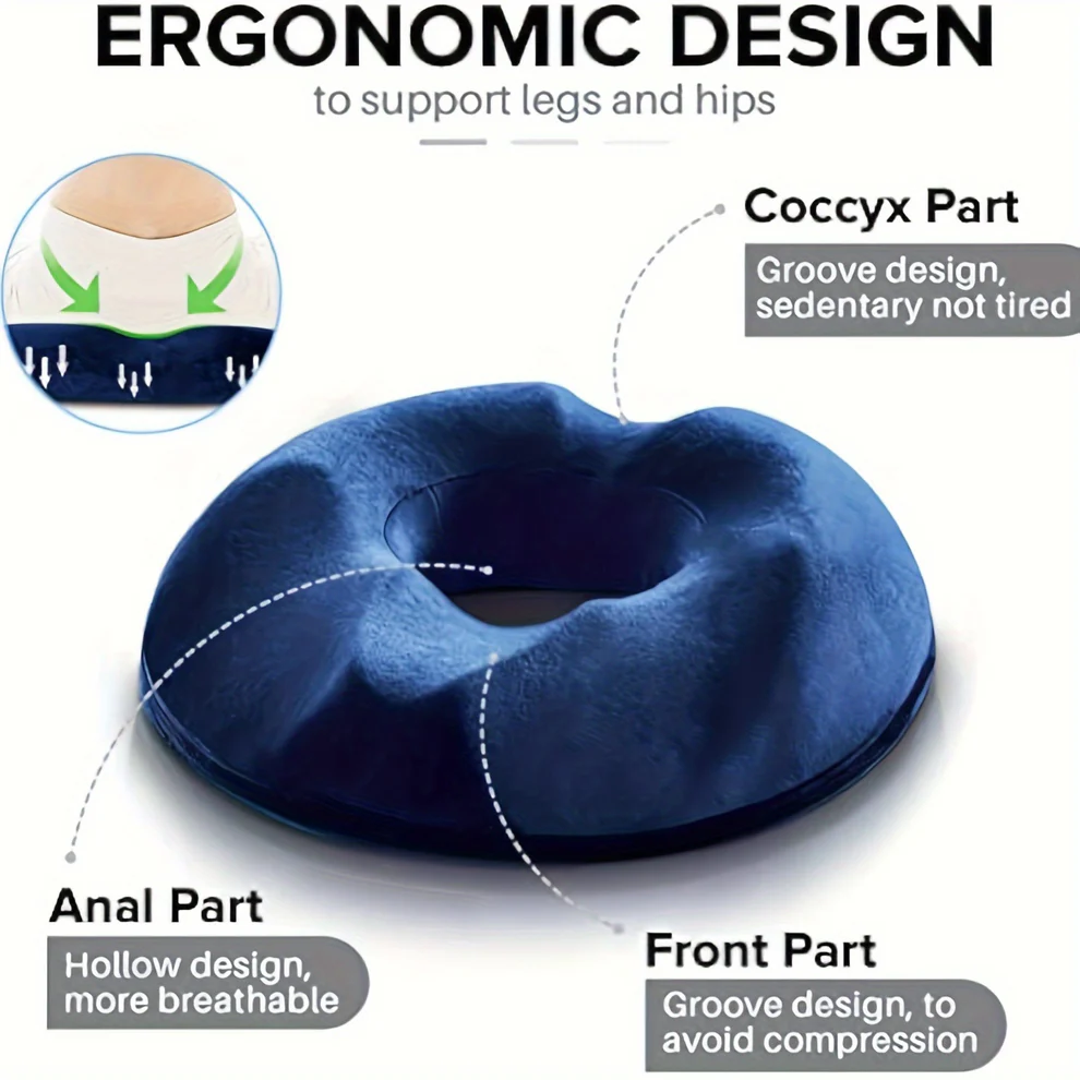 Ergonomic Memory Foam Donut Cushion for Tailbone Support