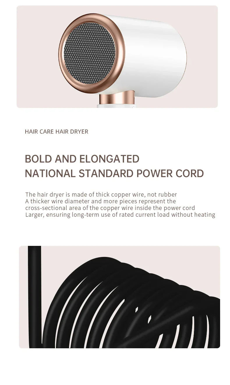 High-performance hair dryer 2400W with cold and warm air function - Ion technology