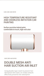 High-performance hair dryer 2400W with cold and warm air function - Ion technology